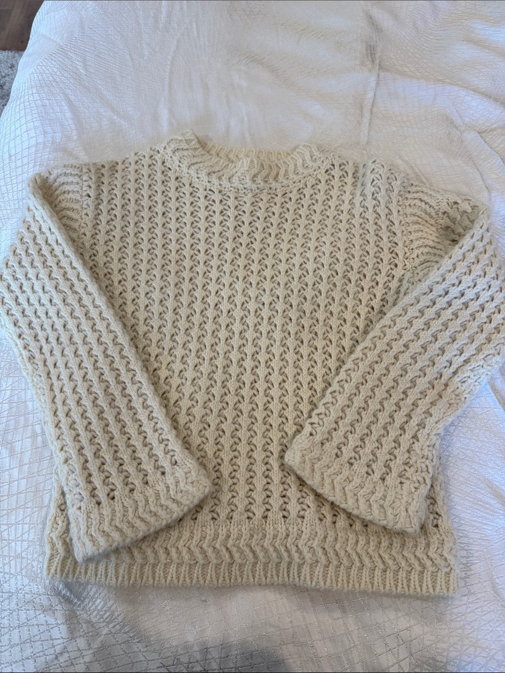 Chunky Cream Cable Knit Women’s Sweater